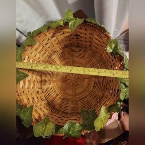 Sturdy wicker basket  decorated with Roses...great keepsake New!!Mother's Day..